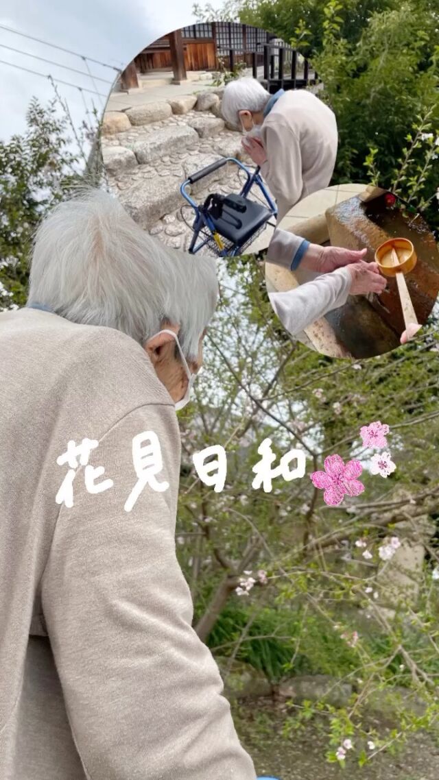 先日、今年100歳になられる入居者様と一緒に石刀神社の桜を見に行ってきました🌸
帰り際「また見に行きたい😊」と笑顔で言われていました☺️🫶
一緒に桜が見れて良かったです🤲゛